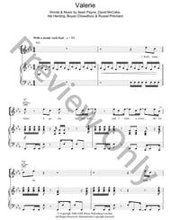 Valerie piano sheet music cover